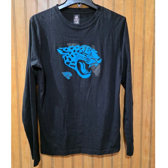 NFL Jaguars Long Sleeve T-Shirt Black Team Apparel Graphic Tee New Era Mens S - Picture 1 of 4